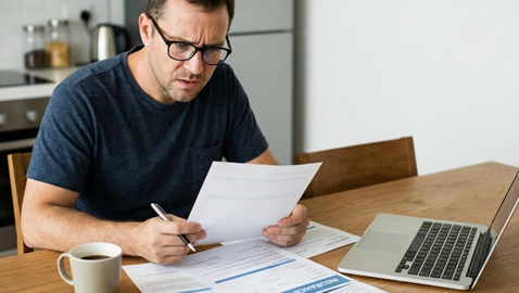 집에서 기존 운전자 보험 증권을 확인하며 2026년 개정 약관과 비교 검토하는 가입자