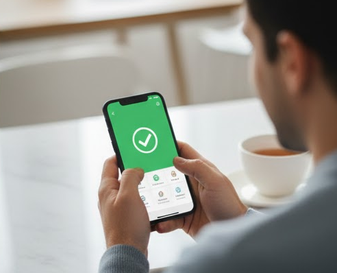 모바일 앱을 통해 5분 만에 비상금 대출 심사를 마친 1금융권 비상금 대출 뱅킹 서비스 화면